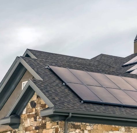 Reflective roofing material installed for energy efficiency.