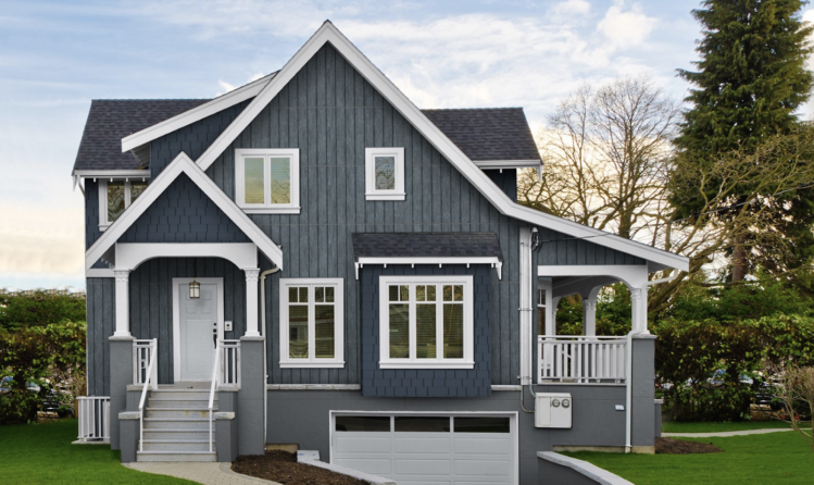 House with gray fiber cement siding in New Jersey